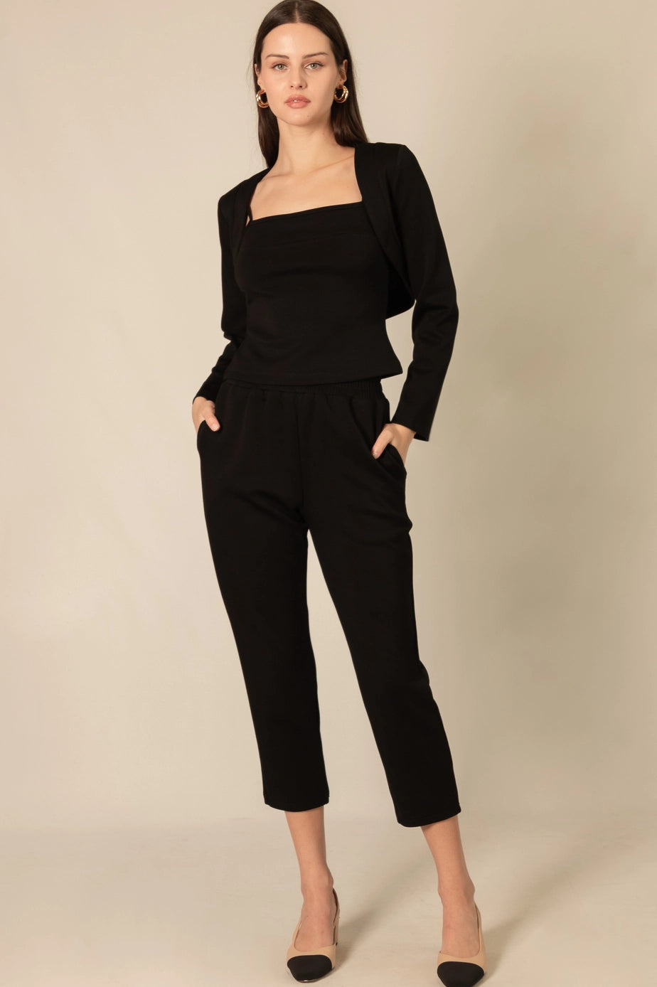Modal Cropped Bolero Cardigan PJ70345