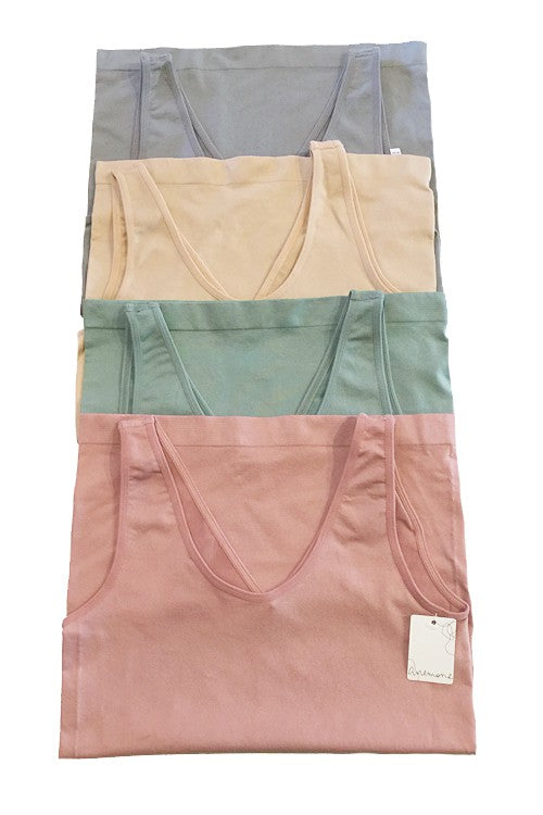 Seamless U or V Neck Tank Top XHC1036