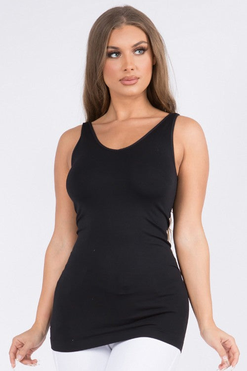 Seamless U or V Neck Tank Top XHC1036