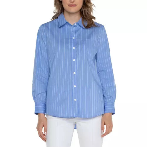 Classic Button Front Poplin Shirt LM8C95G52