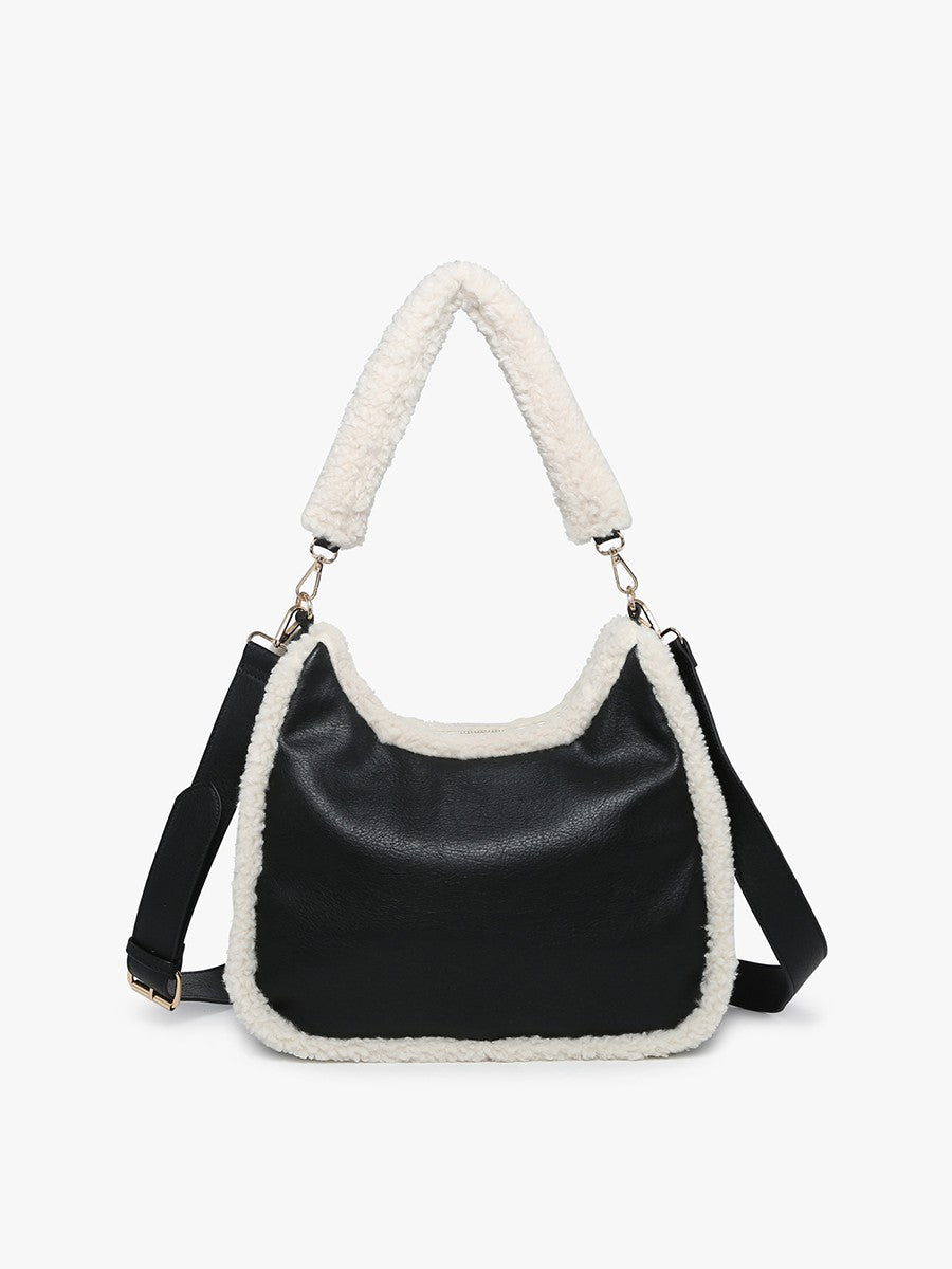 Reece Sherpa Trim Satchel/shoulder Bag M2408