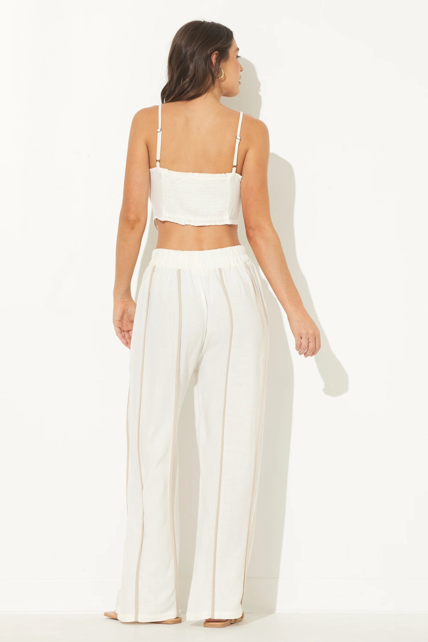 Viscose Linen Pant w/ Piping B12975