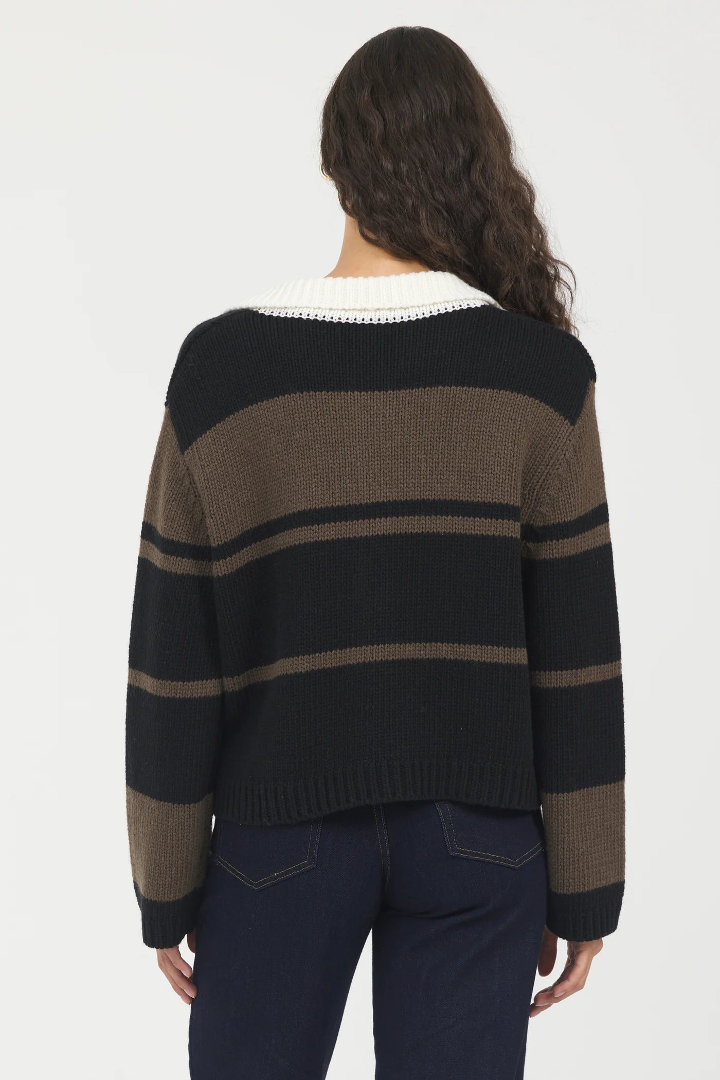 Woodland Stripe Collared Sweater CC13515