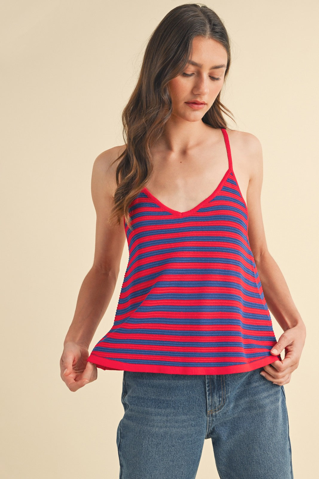 Striped Flare Cami WL24-9138