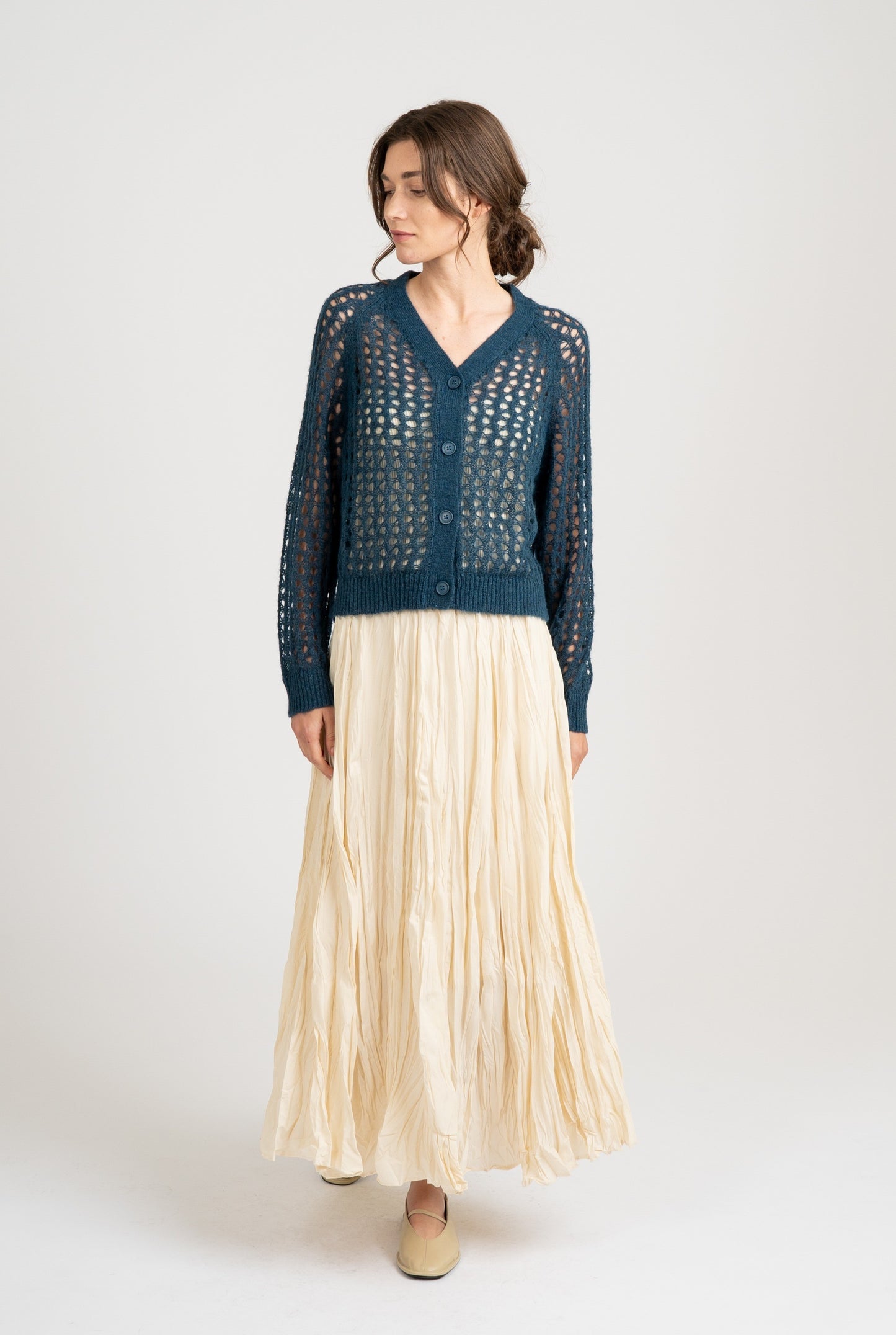 Elegant Crinkled Maxi Skirt 5134ESC