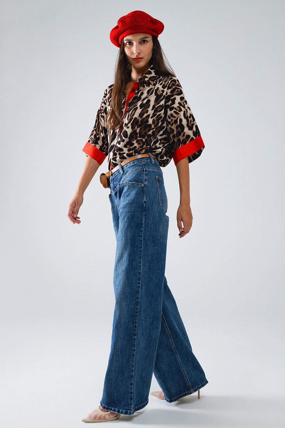 Leopard 3/4 Sleeves Shirt 4578623