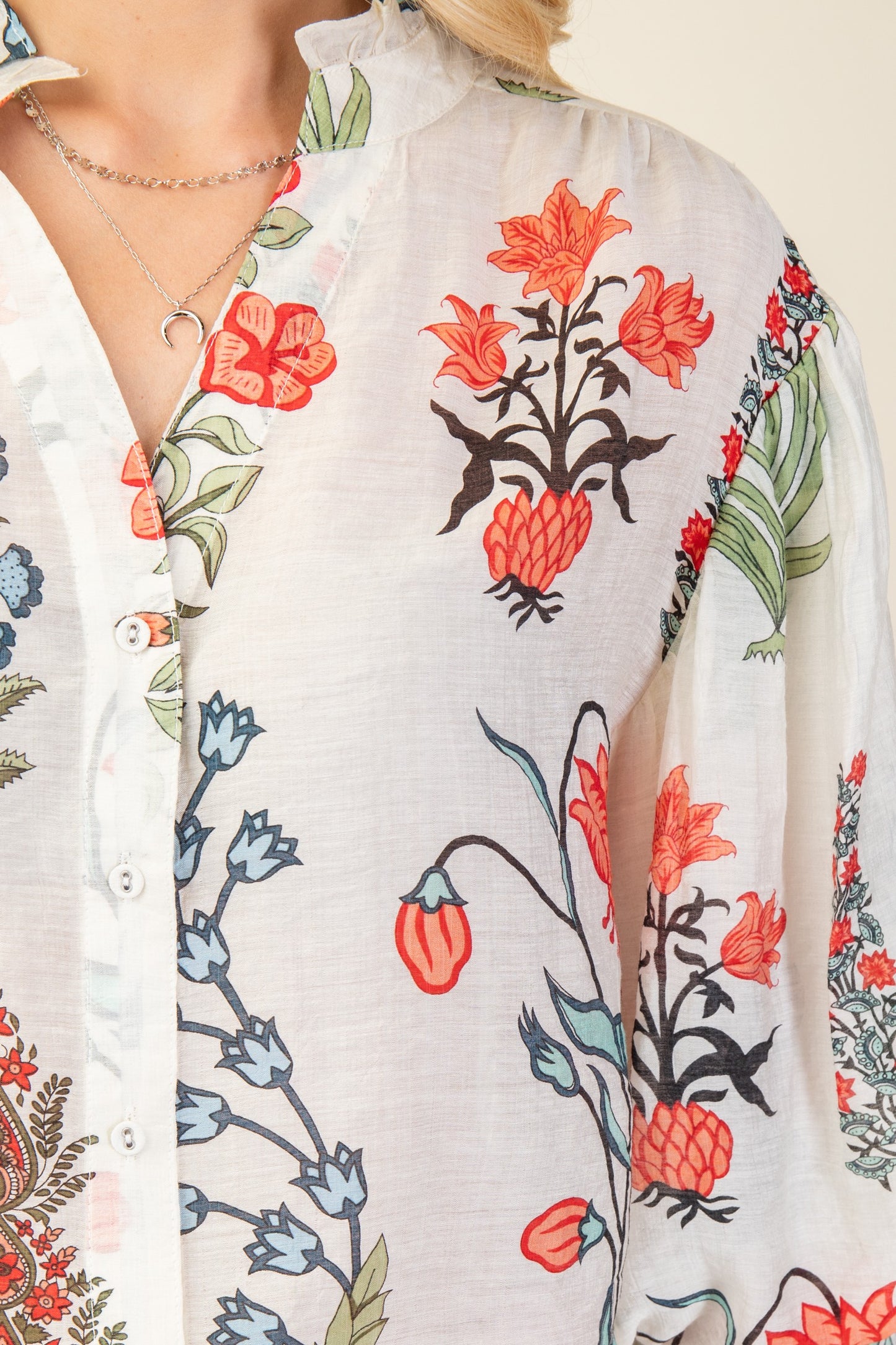 Printed Button Down Top TG2013