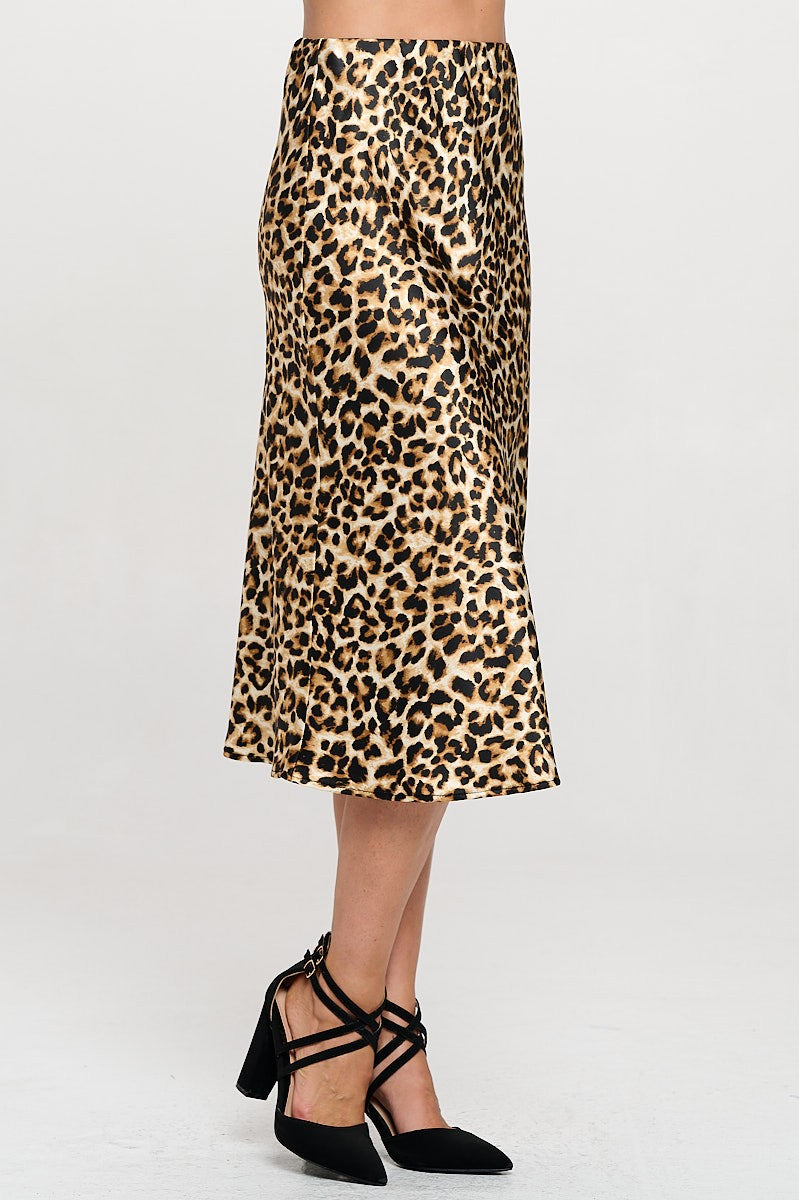 Leopard Print Midi Skirt 3863SK3
