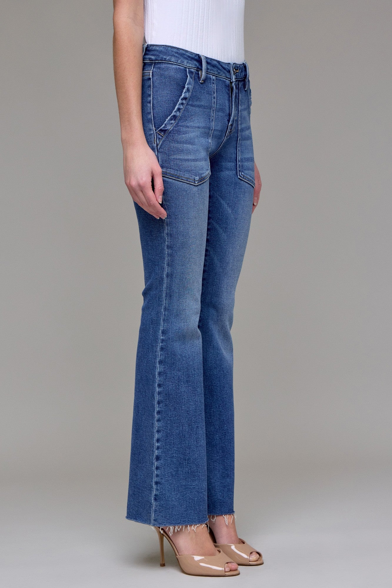Medium Dark Mid Rise Utility Pocket Flare HD3264-MD