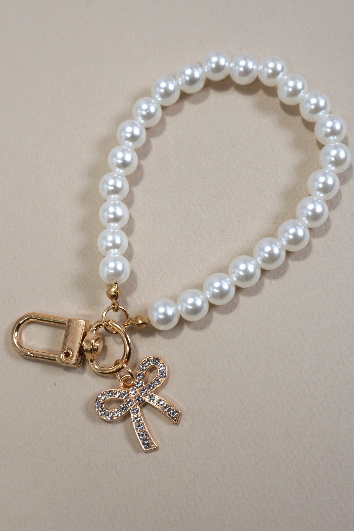 Pearl Bow Heart Seashell Bag Charm Keychains 40KC134