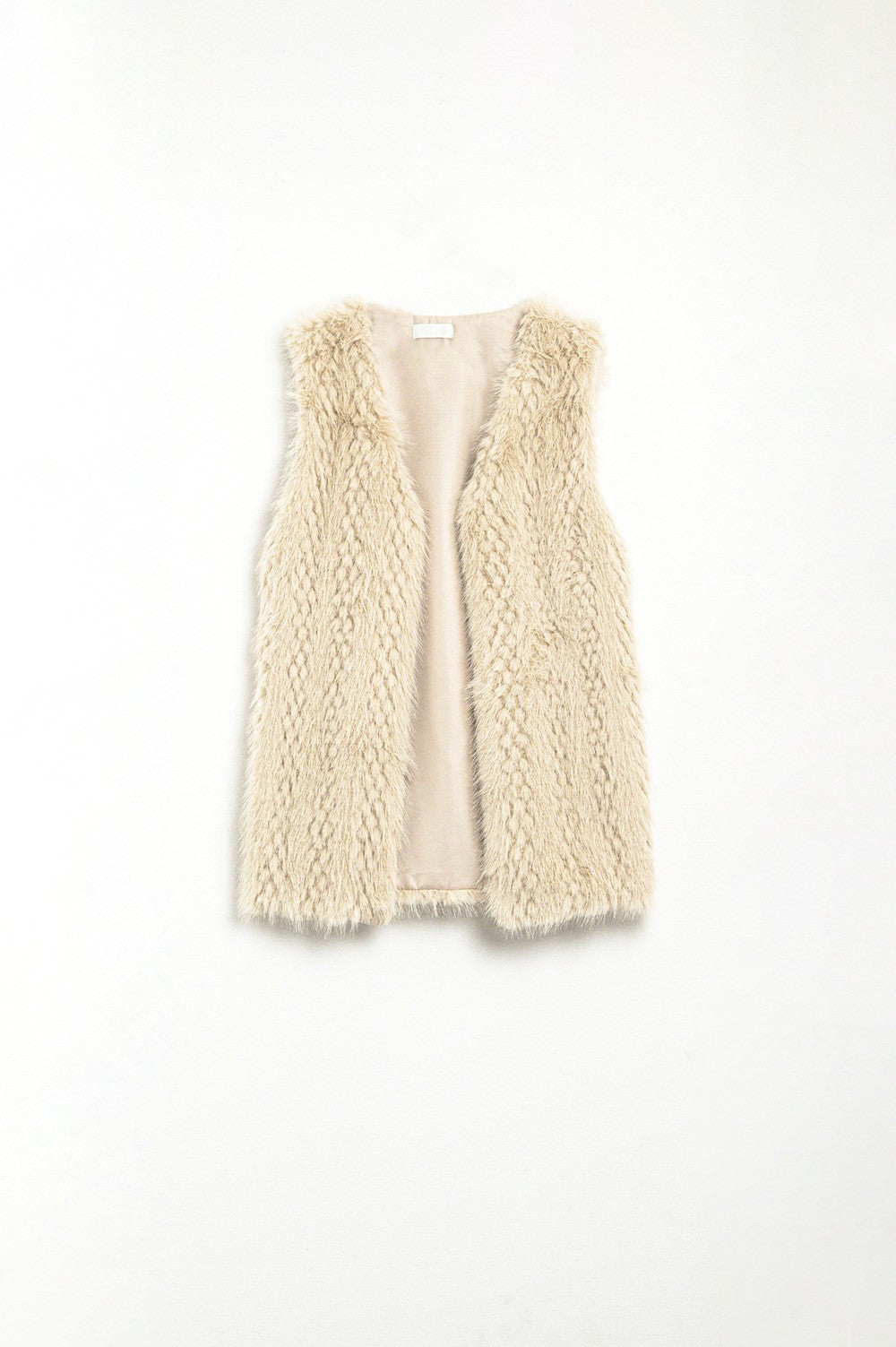 Vest In Beige In Fine Fur 1632902