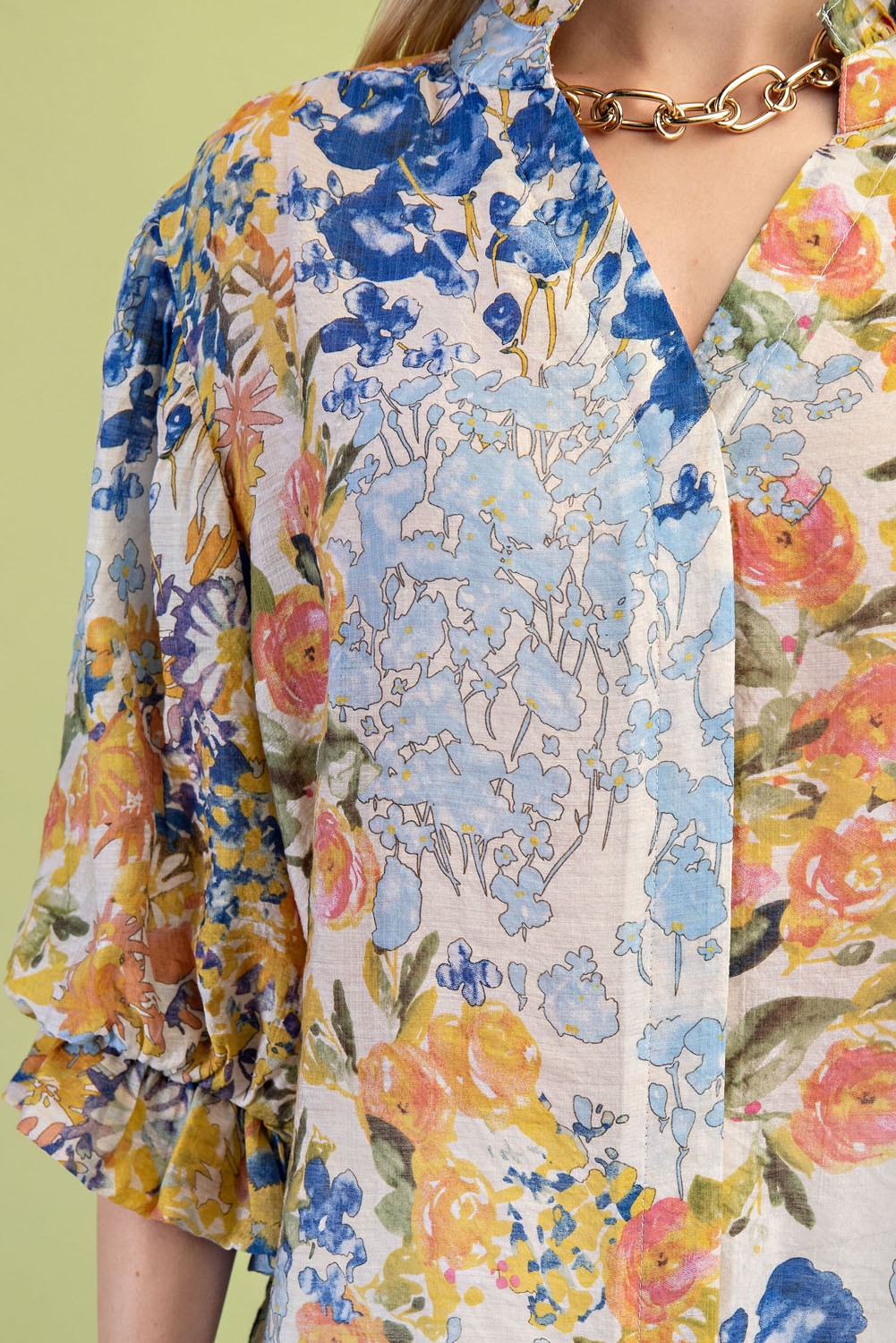 Floral Printed Button Down Top TG1708