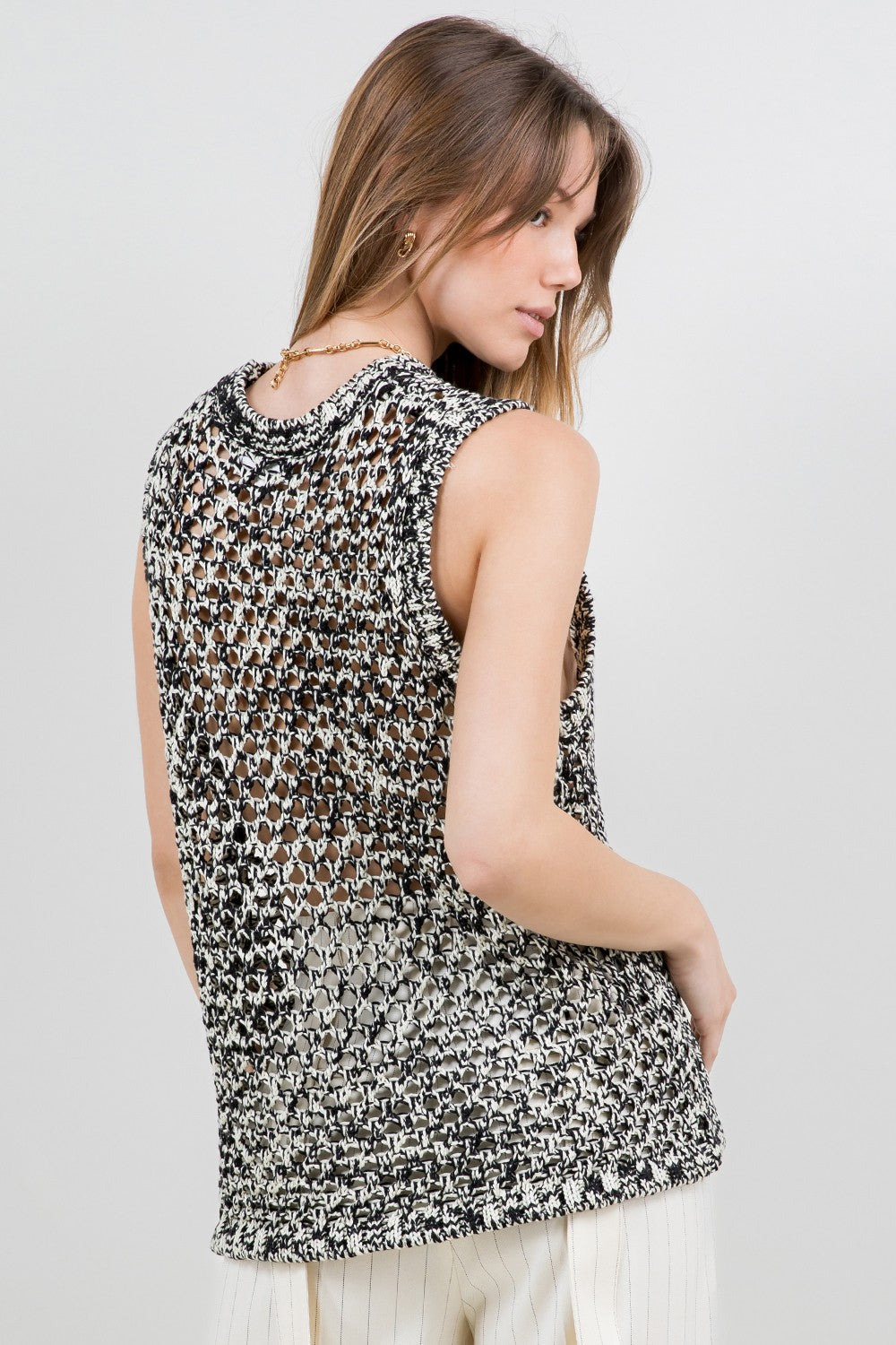 Two Tone Gradient Knitted Sweater Vest T13399-WC