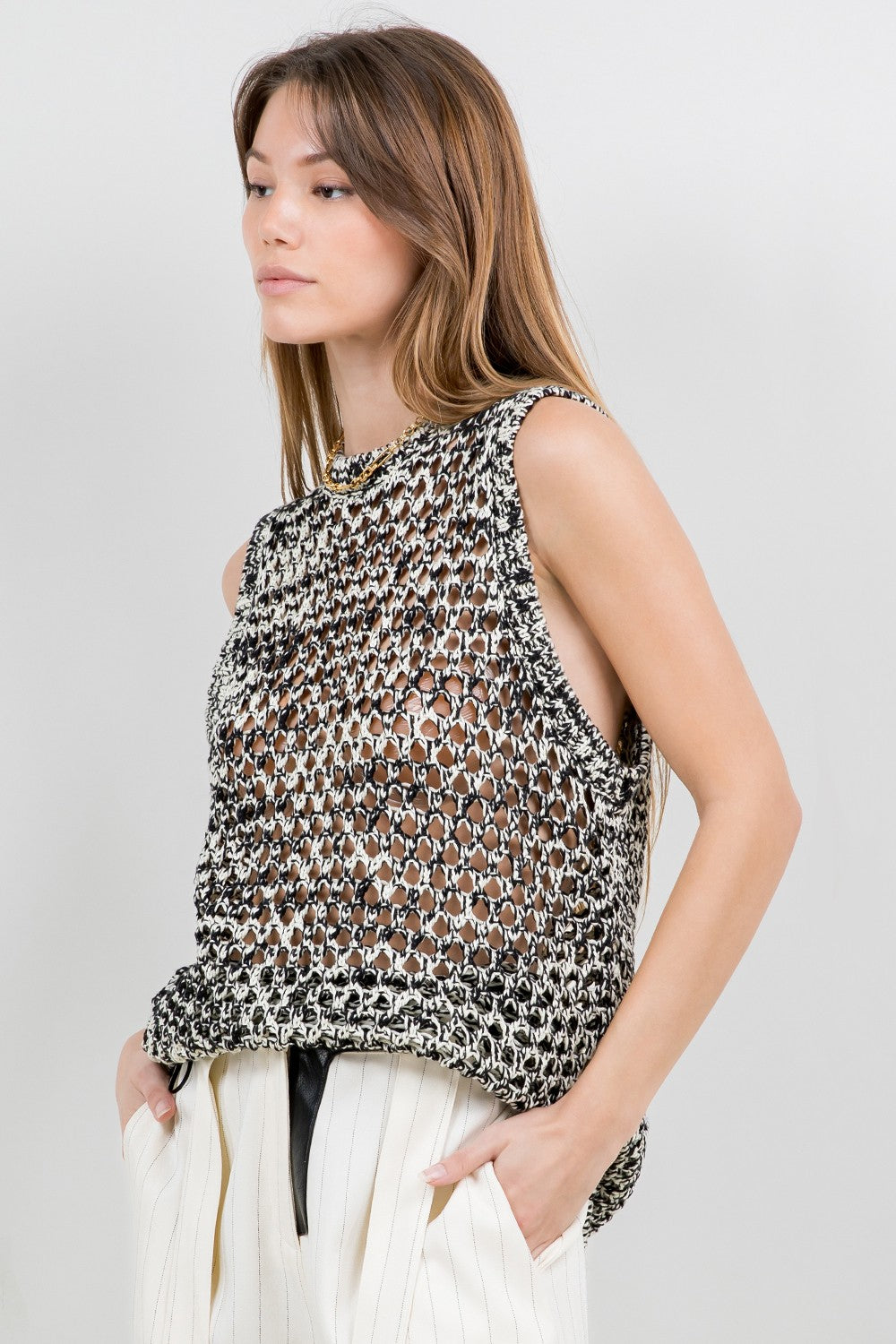 Two Tone Gradient Knitted Sweater Vest T13399-WC