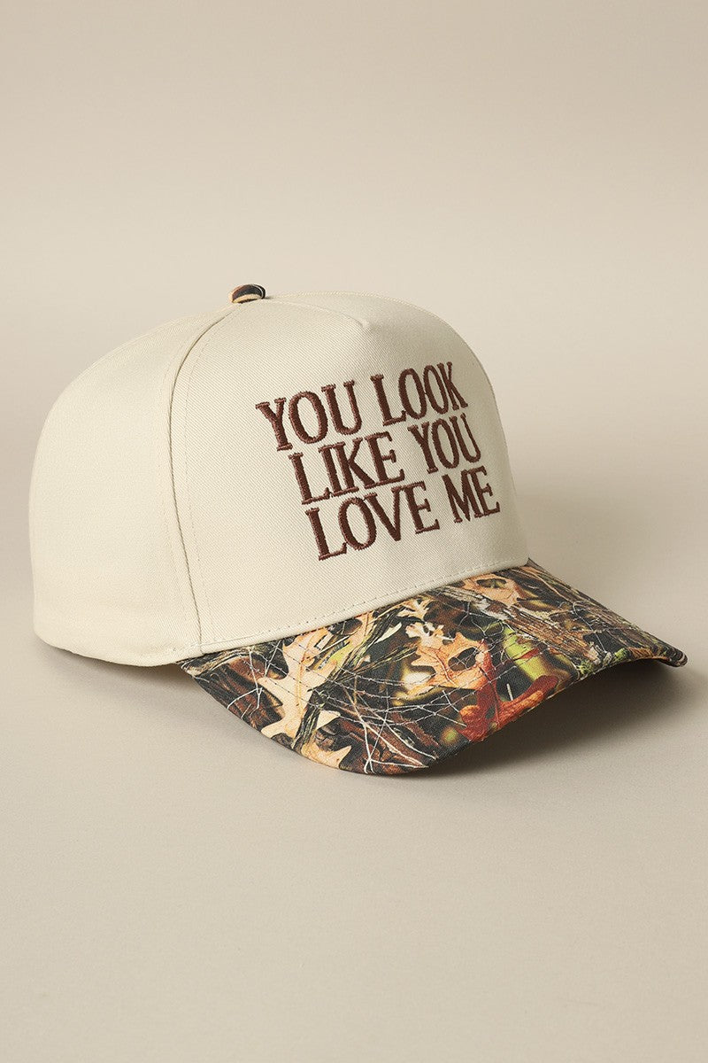 You Look Like You Love Me Embroidery Camo Trucker Hat 2-LCAP5276MR