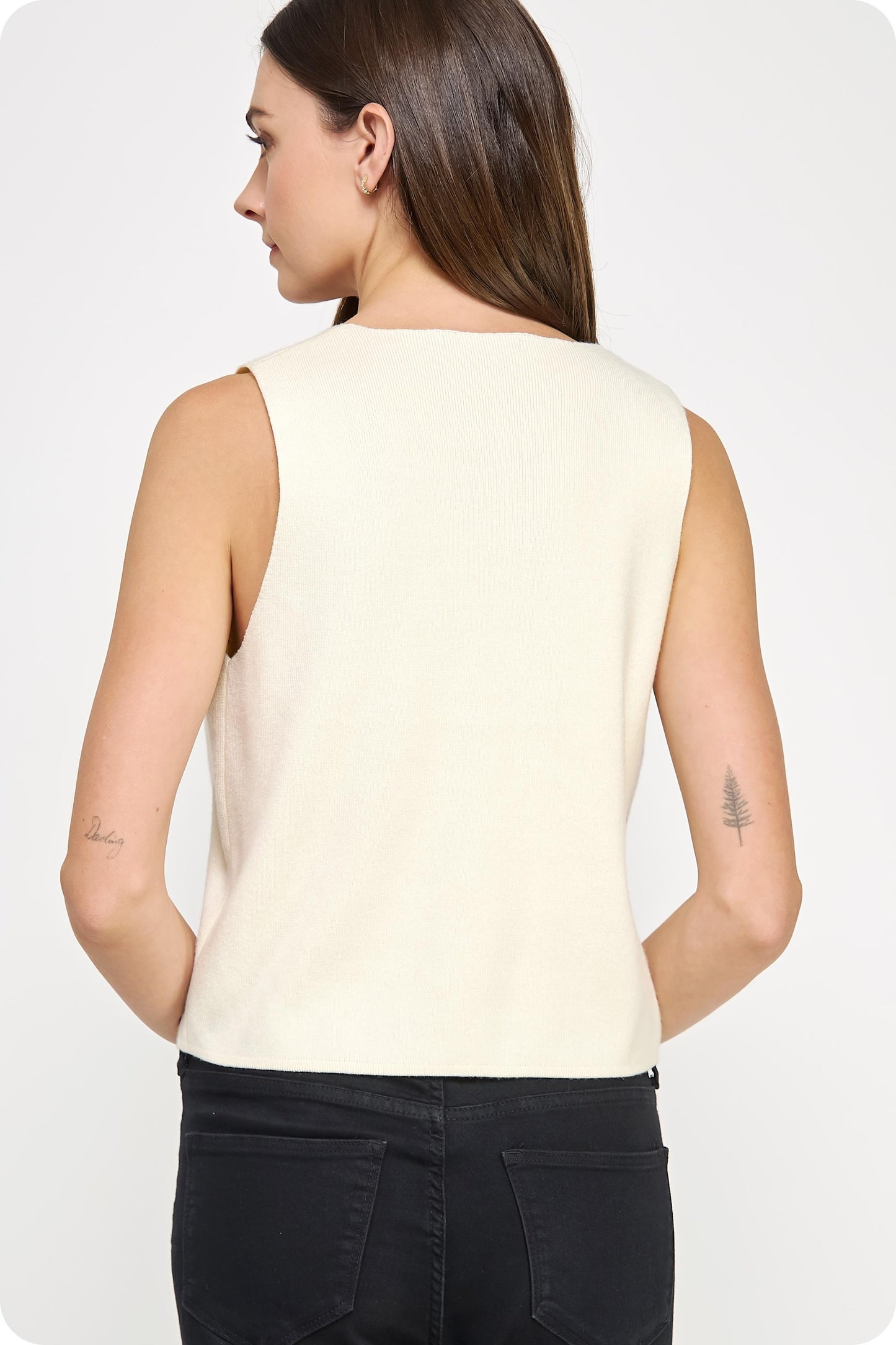 Embroidered Sleeveless Knitted Vest Top TK-4882-H-1