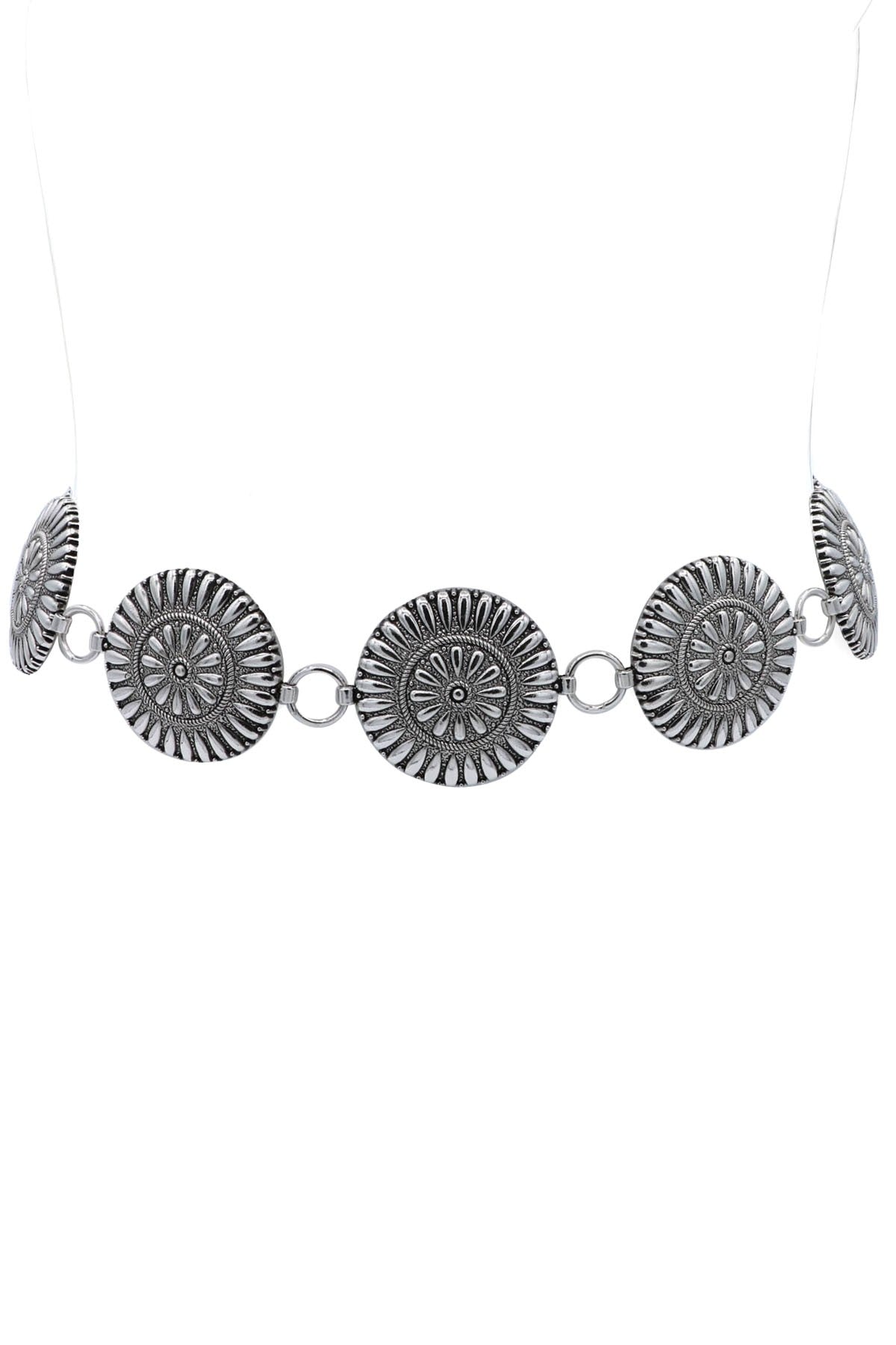 Metal Teardrop Textured Circle Concho Belt 46650-BT-C