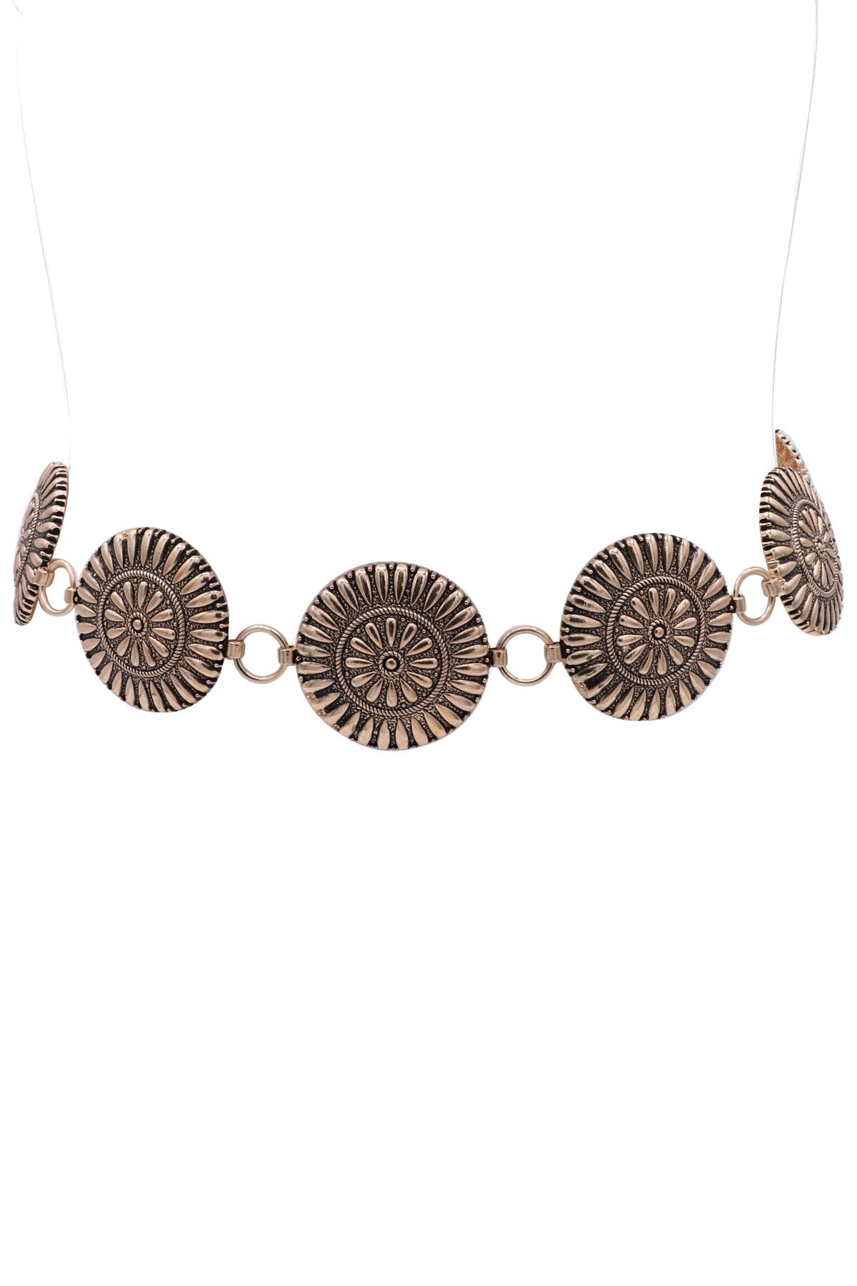 Metal Teardrop Textured Circle Concho Belt 46650-BT-C