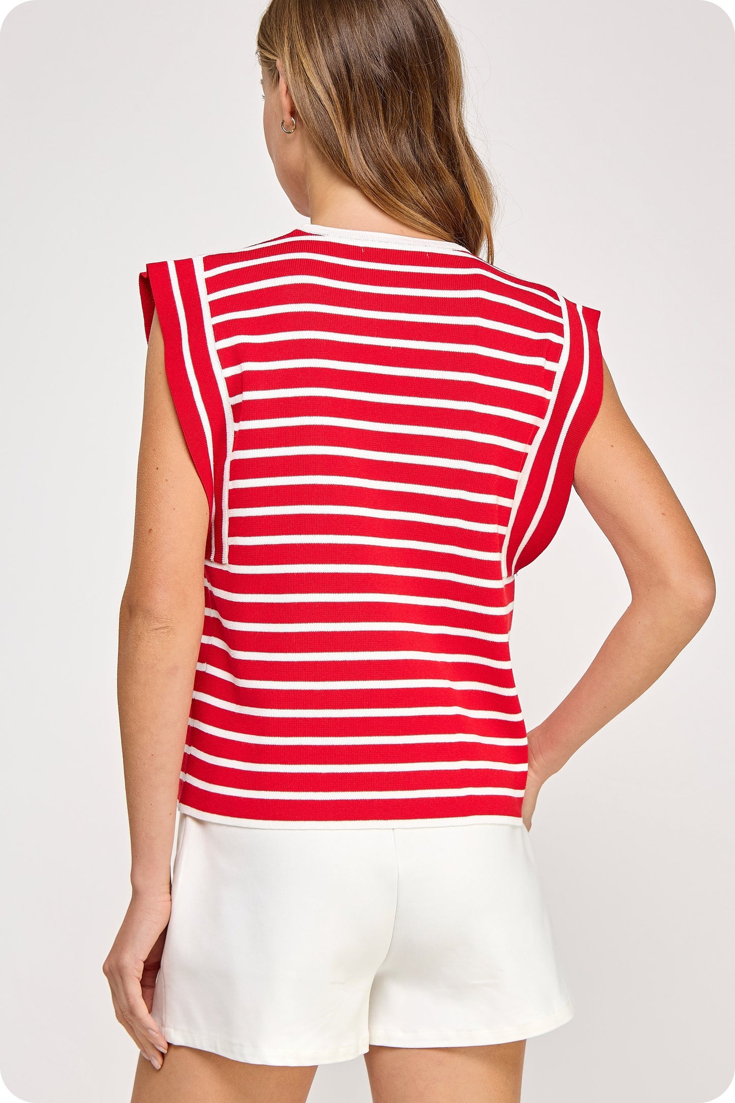Striped Sleeveless Knit Top K-4520-H-7