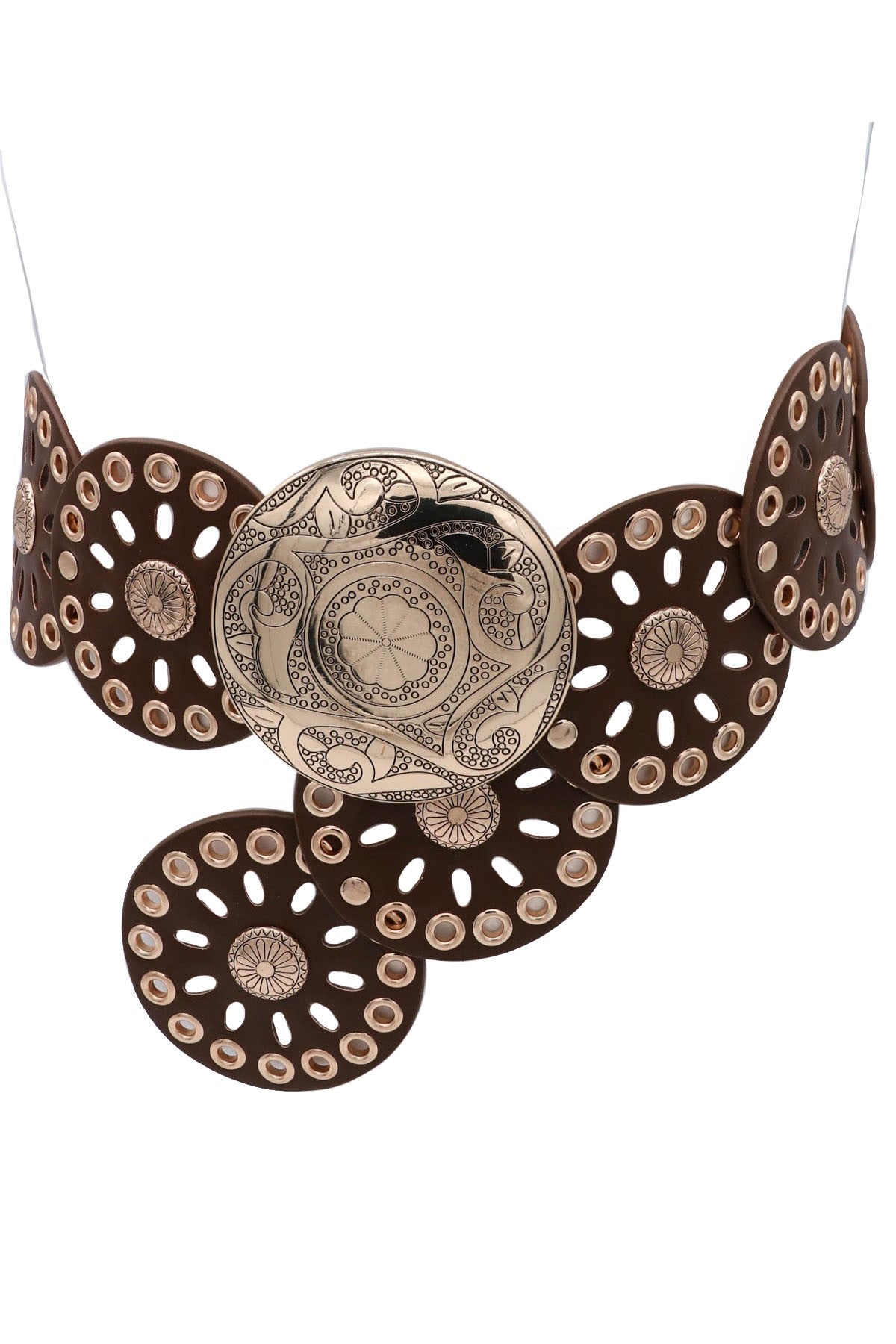 Floral Mandala Cut-out Disc Hip Belt 47187-BT