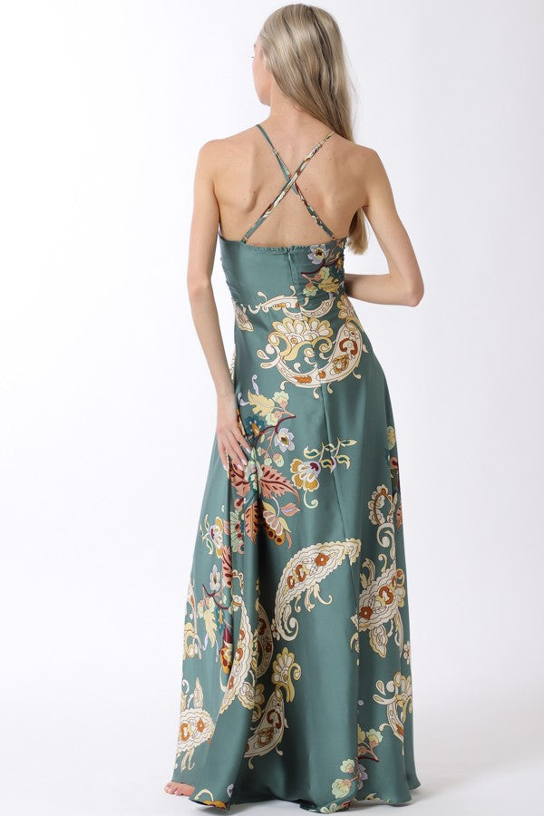 Halter Thin Adjustable Strap Maxi Dress DA32841H