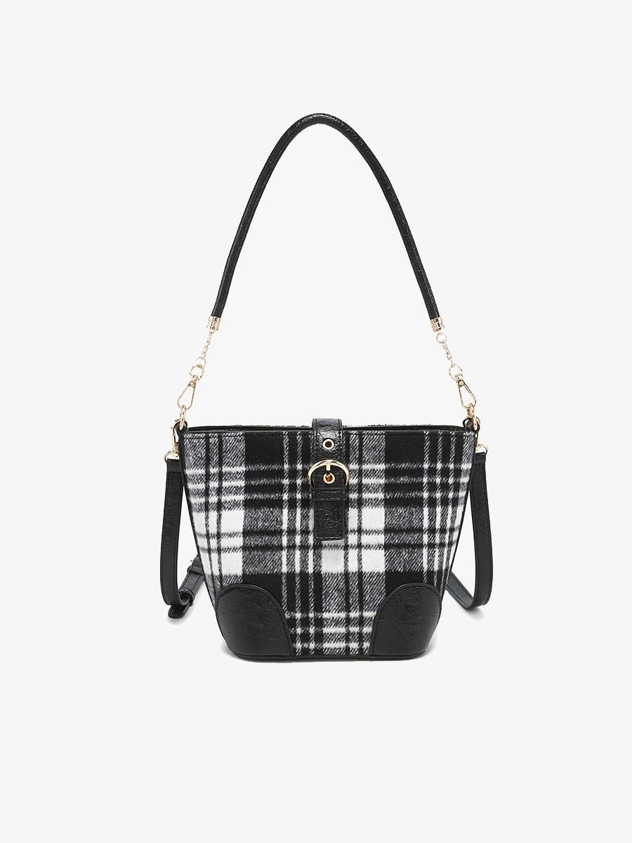 Georgina Plaid Contrast Bucket Bag M2736