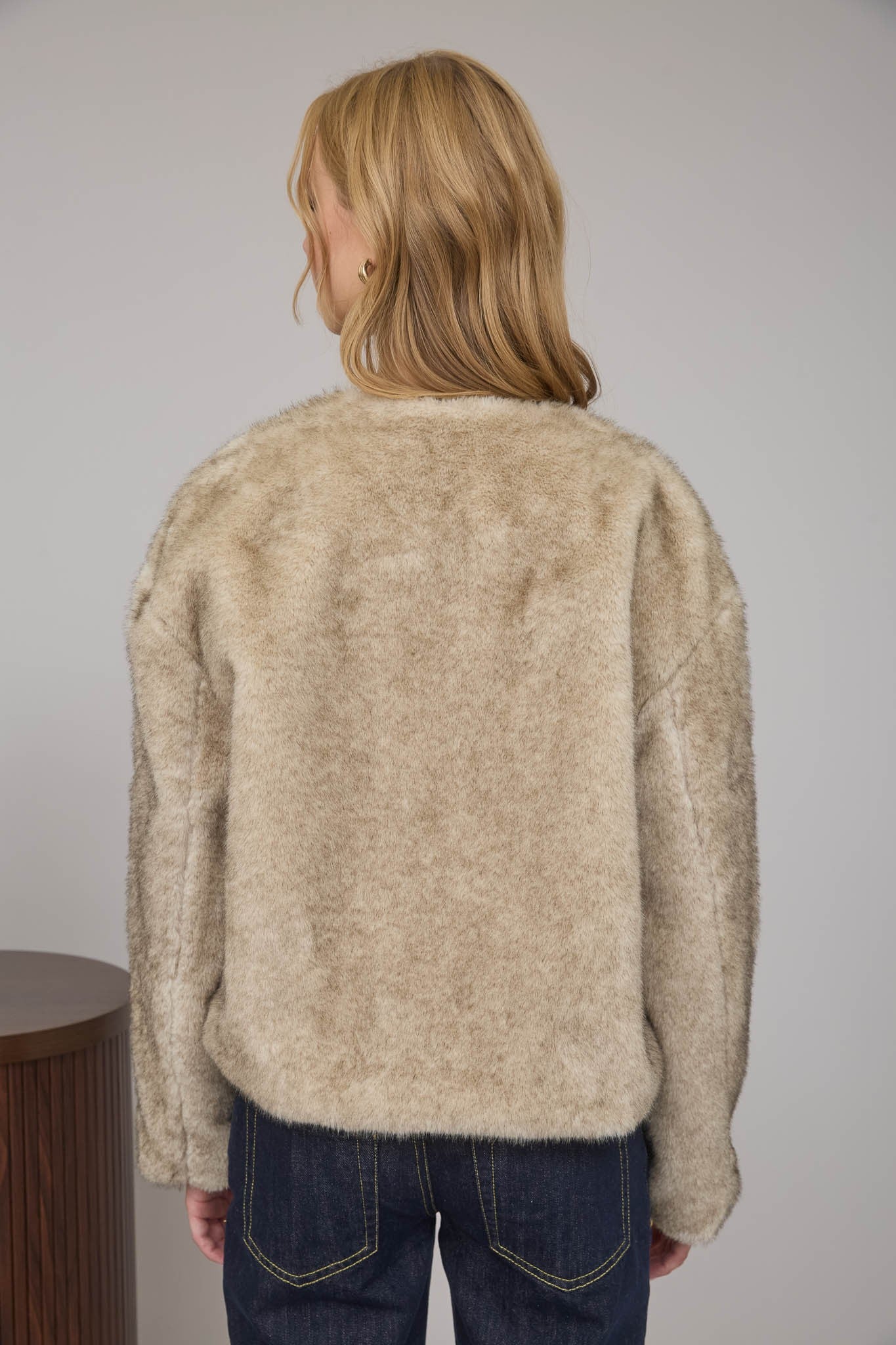 Faux Fur Front Tab Detail Coat TWS1135