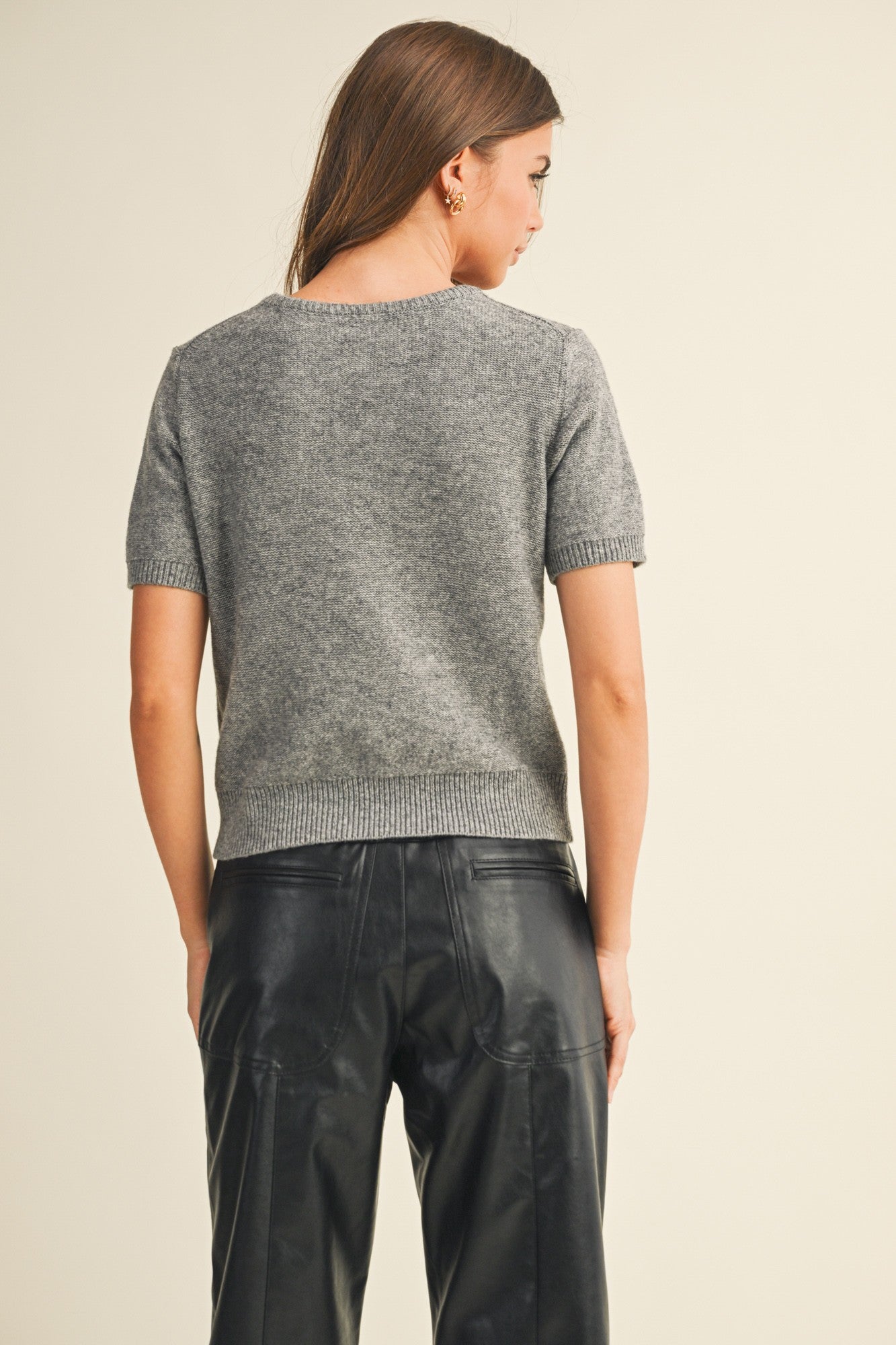 Short Sleeve Crew Neck Sweater S25449