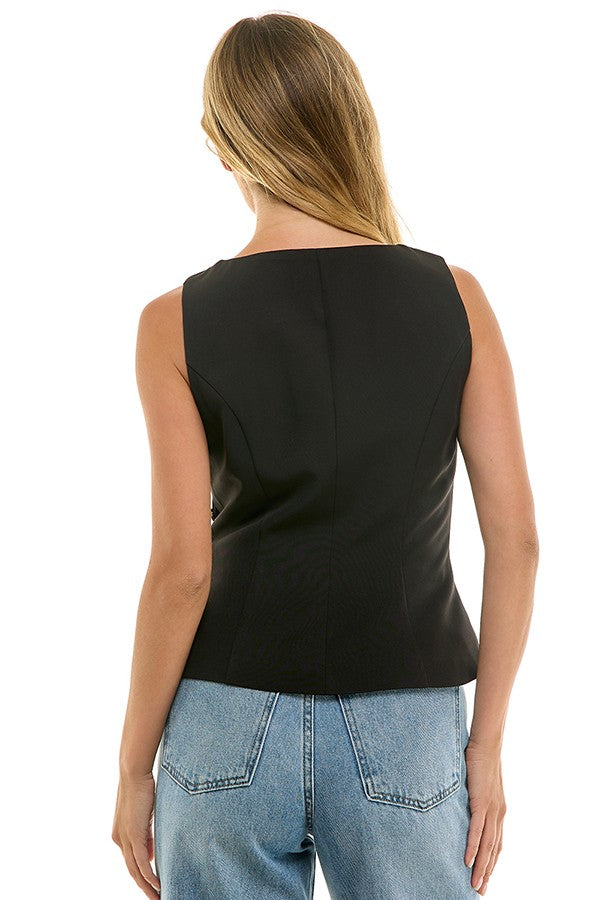 Asymmetrical Woven Top 12348088