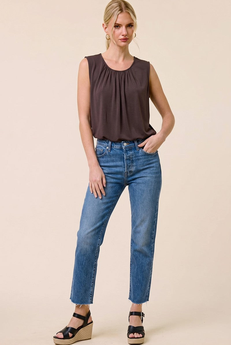 Bubble Hem Sleeveless Top 15561