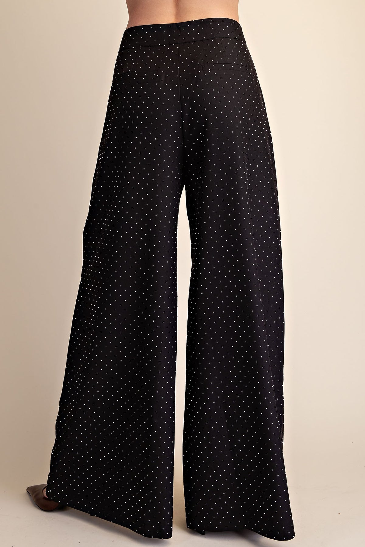 Rhinestones Wide Leg Flowy Pants P9229