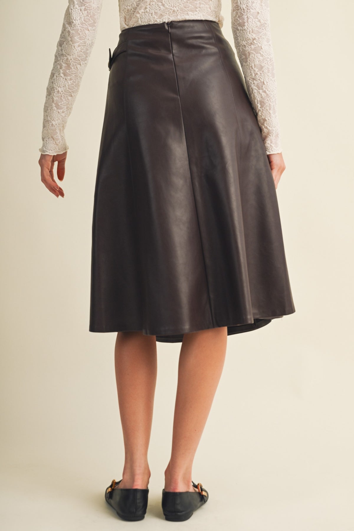 Coated Buckle Skirt S26623