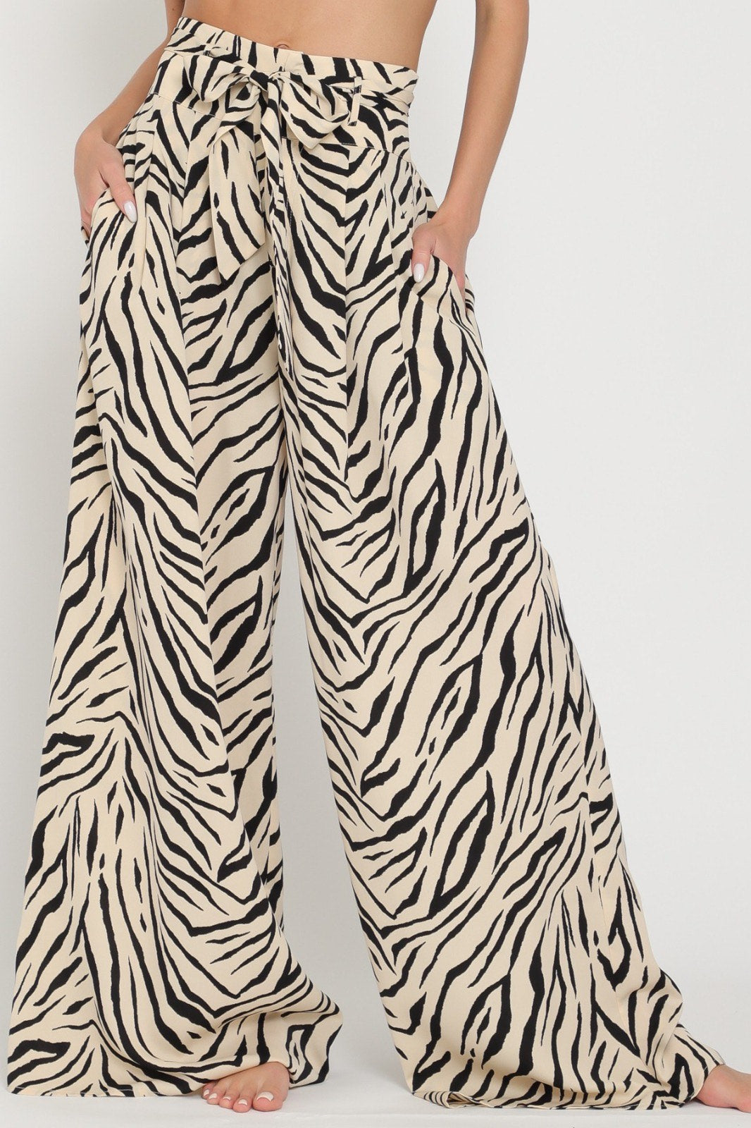 High Waisted Belted Long Pants RA92057Y