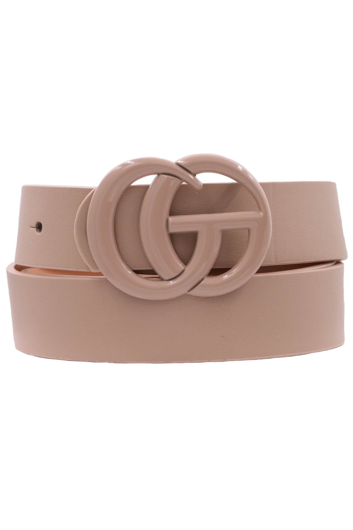 Painted Buckle Faux Leather Belt 43240-BT