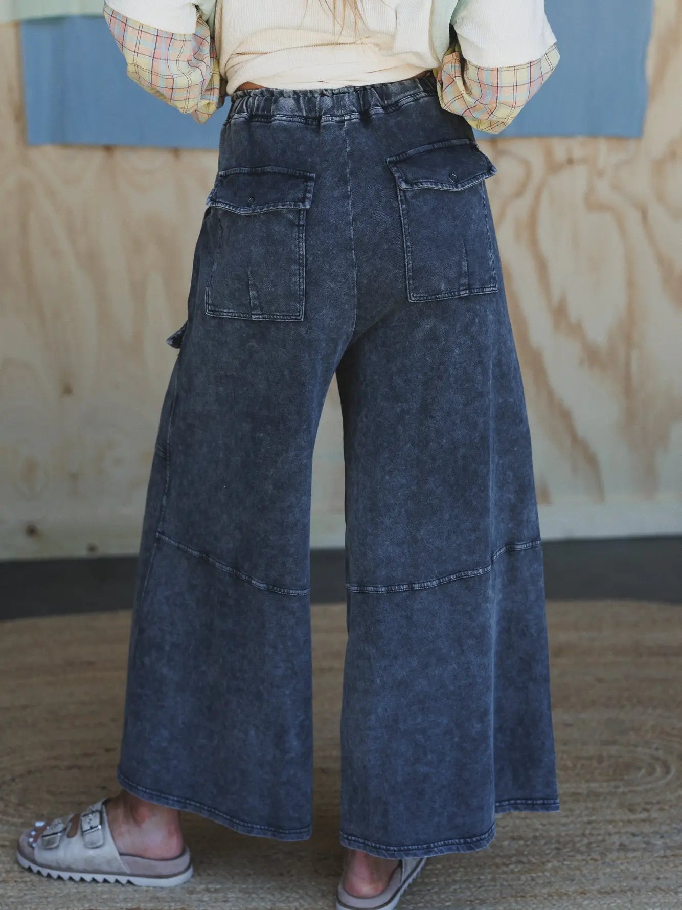 Cargo Cascade Wide Leg Pants S70597