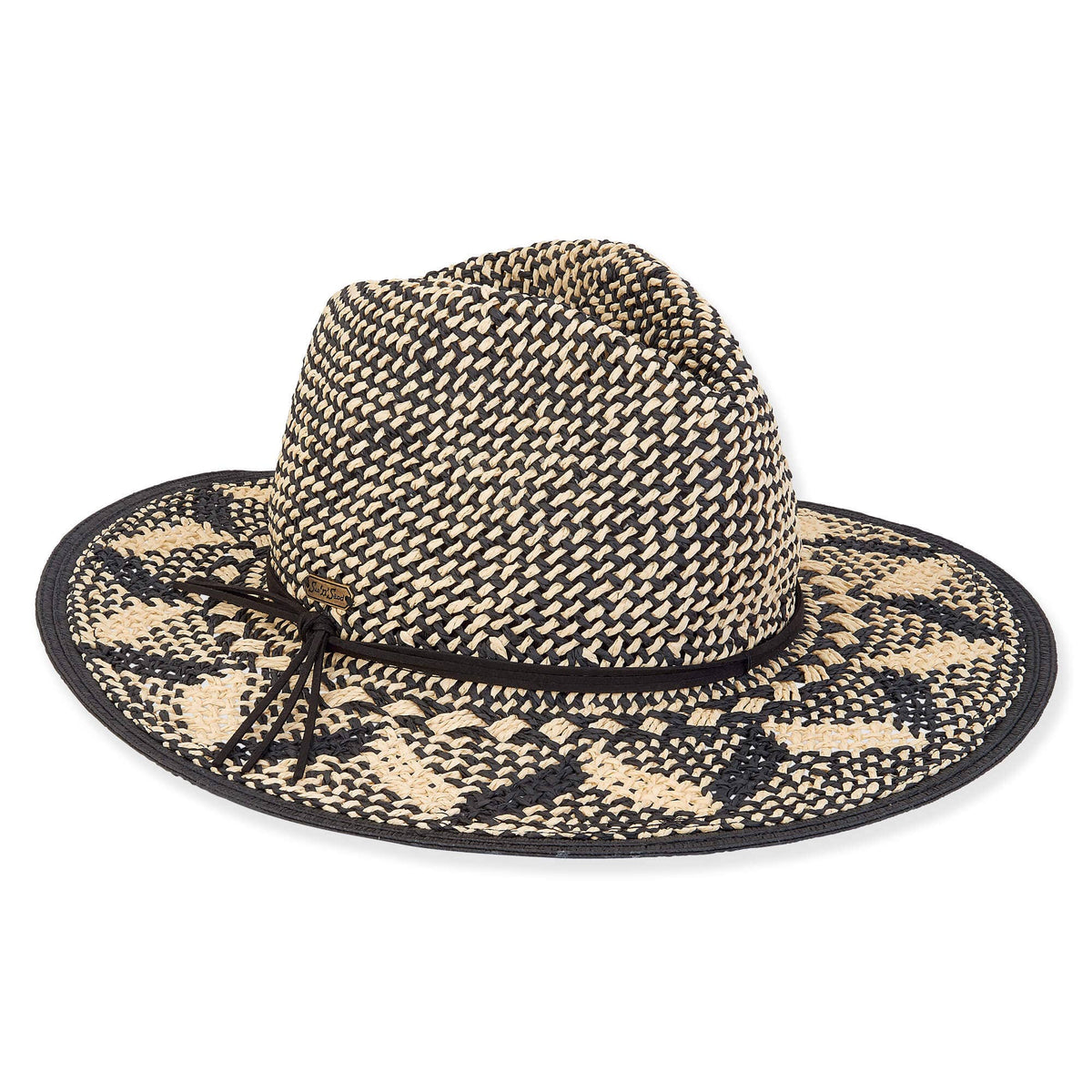 Black Paper Straw Safari Hat