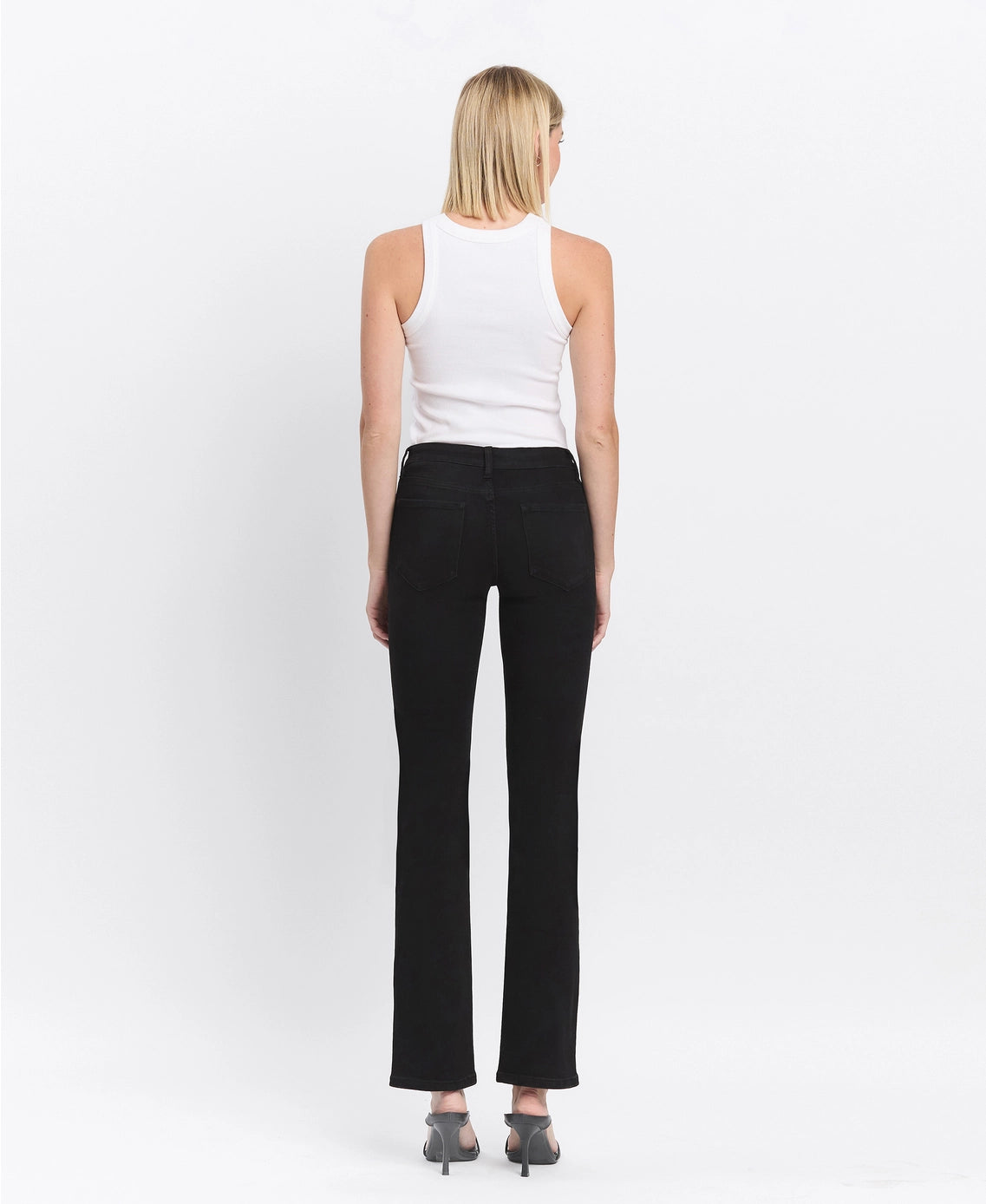 Mid Rise Black Bootcut Jeans LV1171