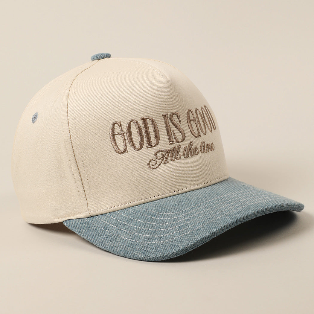God Is Good All the Time Embroidery Trucker Hat 26-YKCC2134