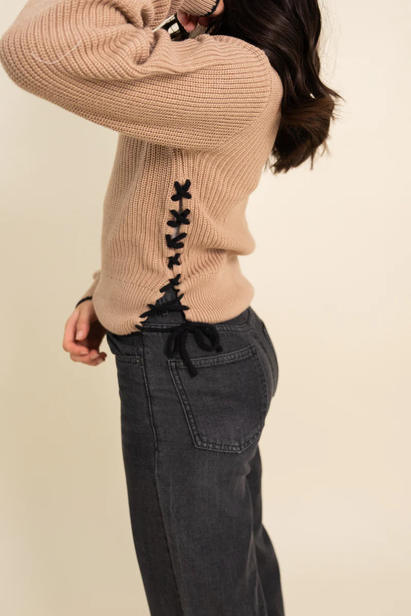 Mockneck Cable Knit Sweater B13425