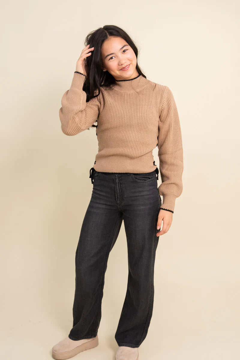 Mockneck Cable Knit Sweater B13425