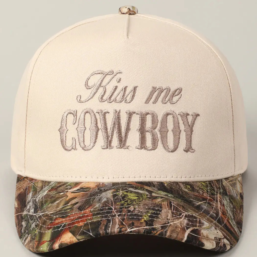 Kiss Me Cowboy Embroidery Realtree Two-Tone Cap 2-LCAP4787MR