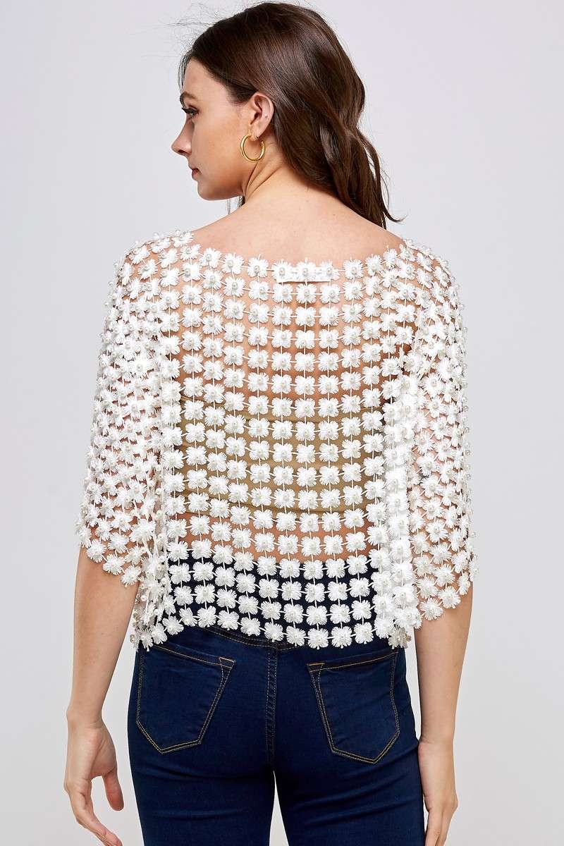Beads Point Crochet Top AR203T