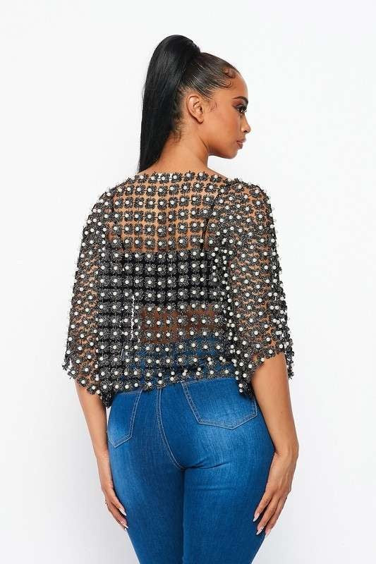 Beads Point Crochet Top AR203T