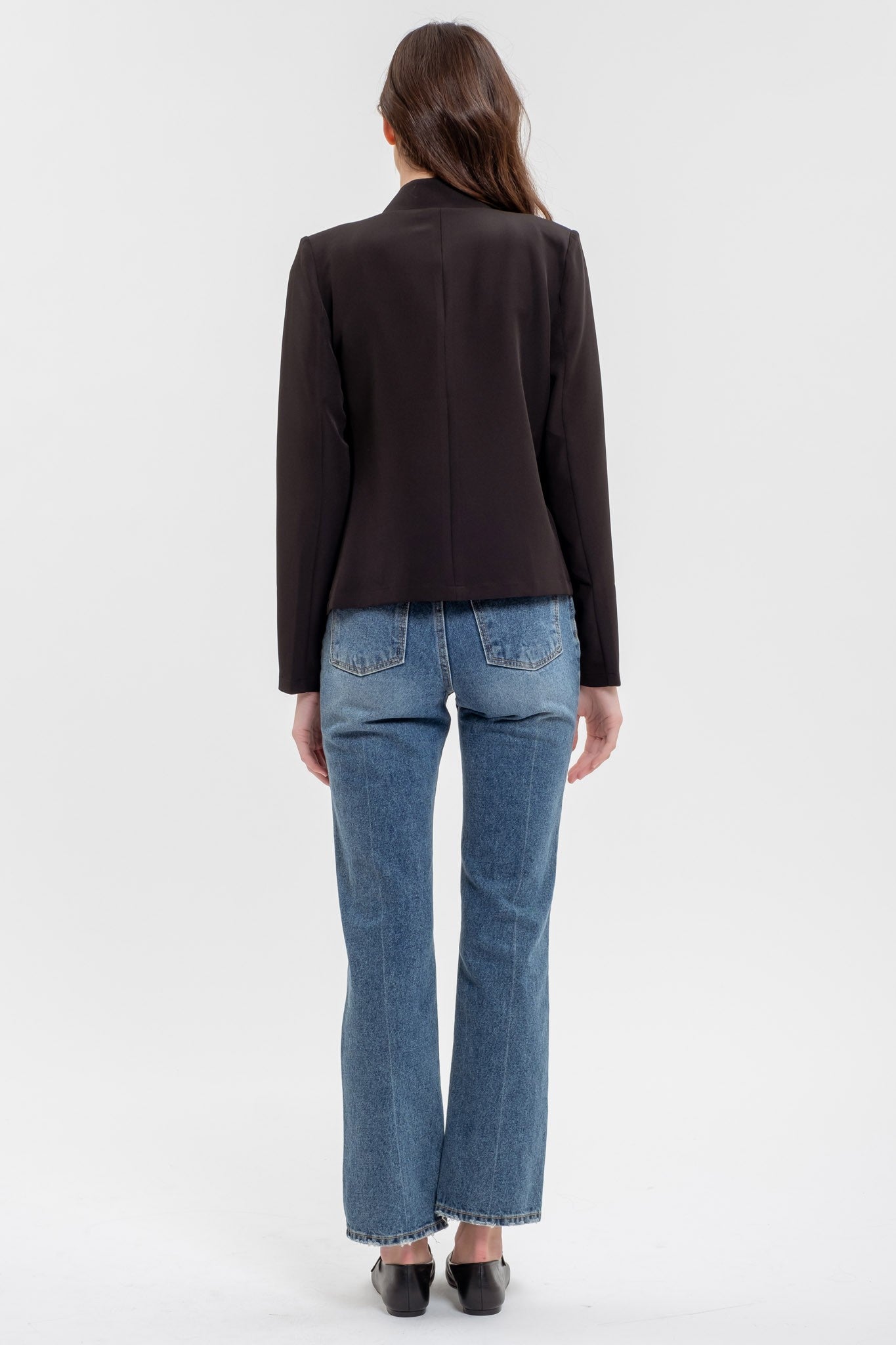 Notch Collar Long Sleeve Blazer CR2314