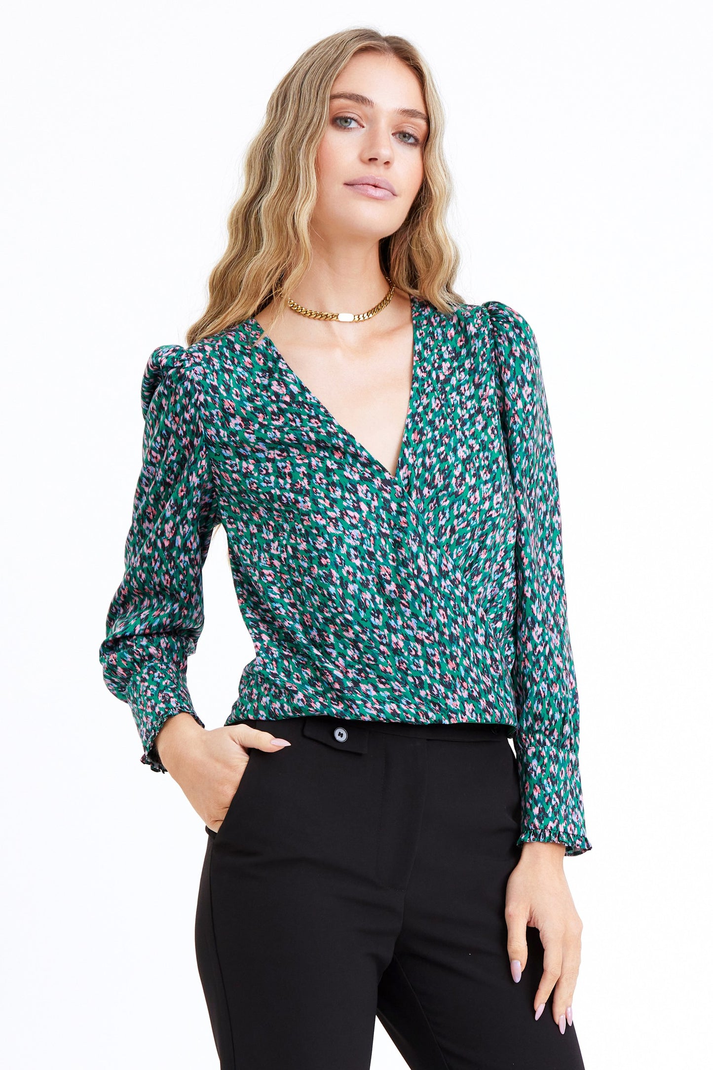 Konnie Surplice Blouse F237T6841