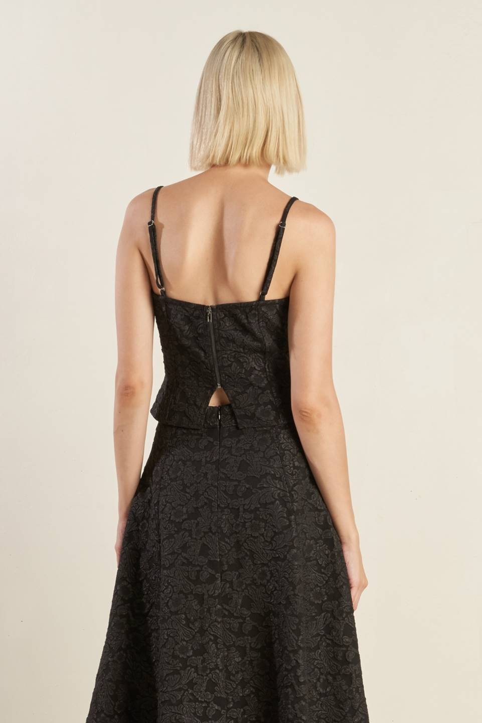 Textured Woven Rosette Detail Sleeveless Top FT1377