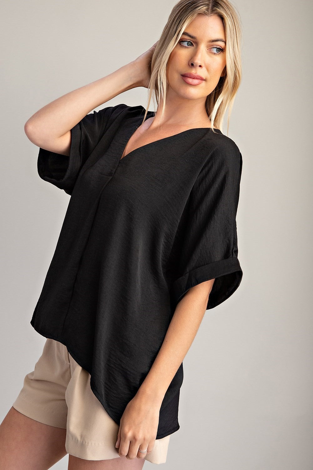 Penelope V-Neck High Low Blouse GT8305