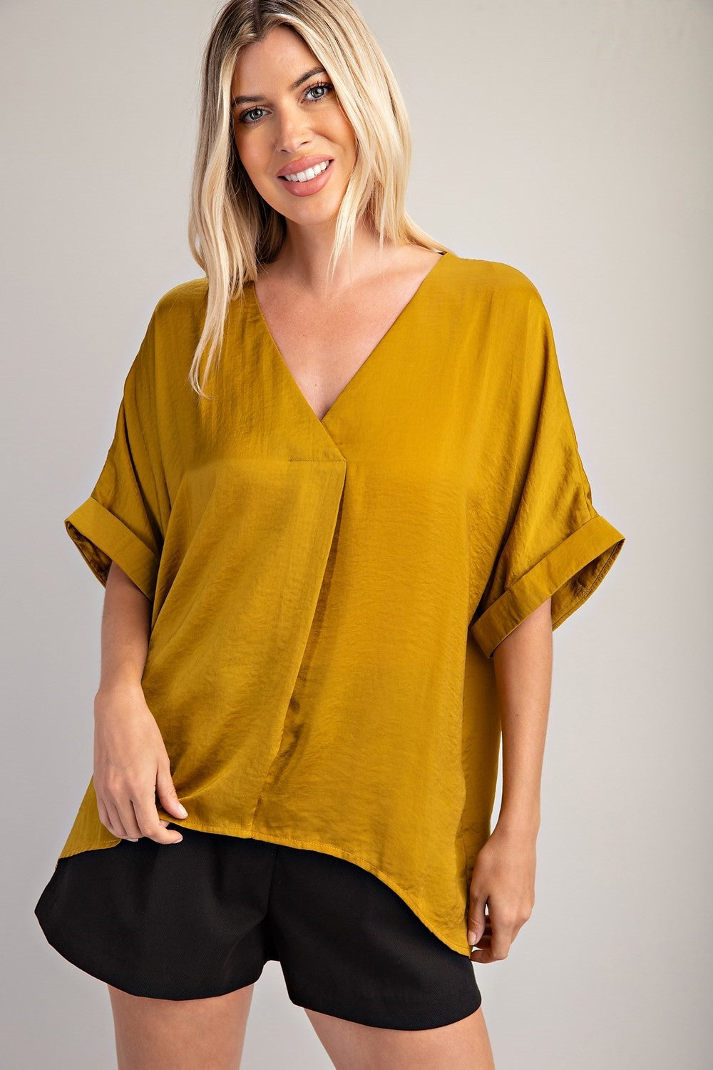 Penelope V-Neck High Low Blouse GT8305