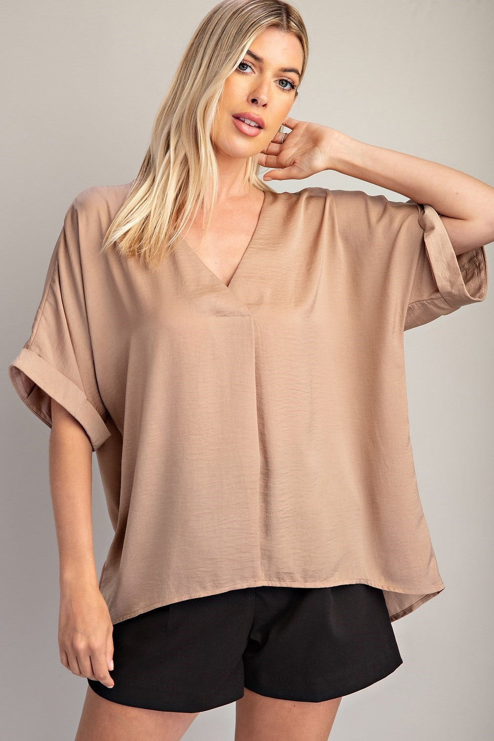 Penelope V-Neck High Low Blouse GT8305