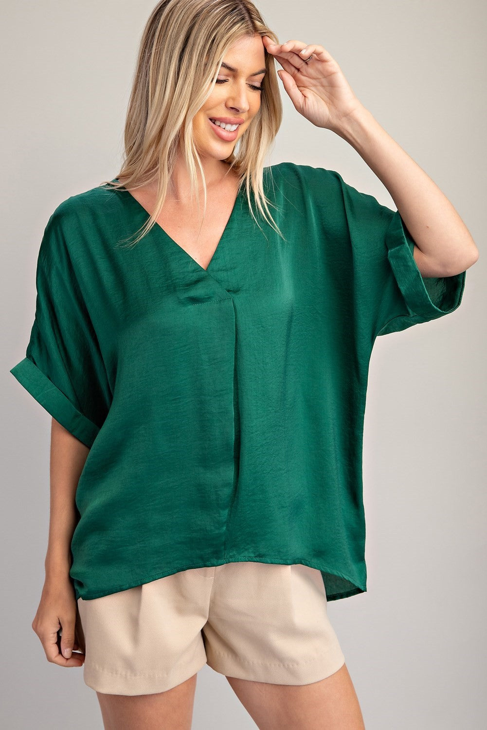 Penelope V-Neck High Low Blouse GT8305